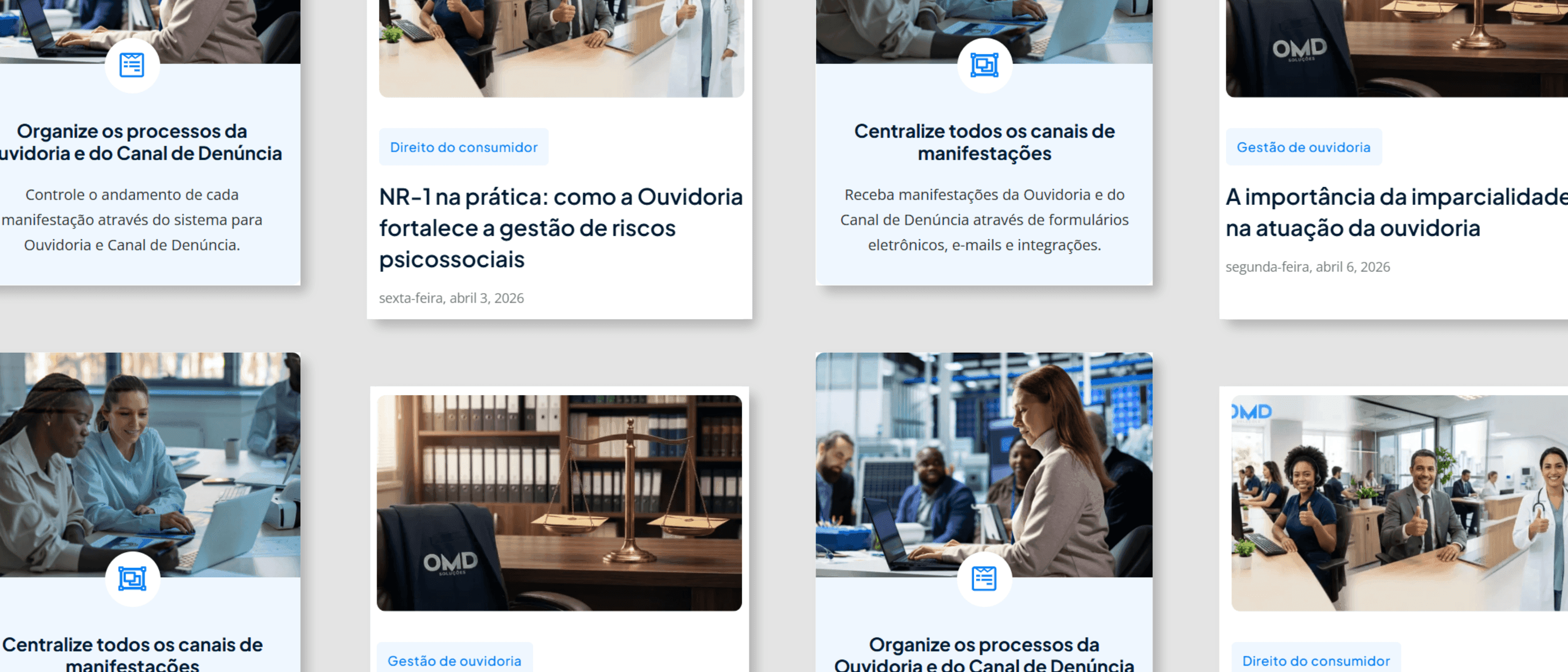 Posts e artigos de blog da OMD Soluções sobre ouvidoria e canal de denúncia